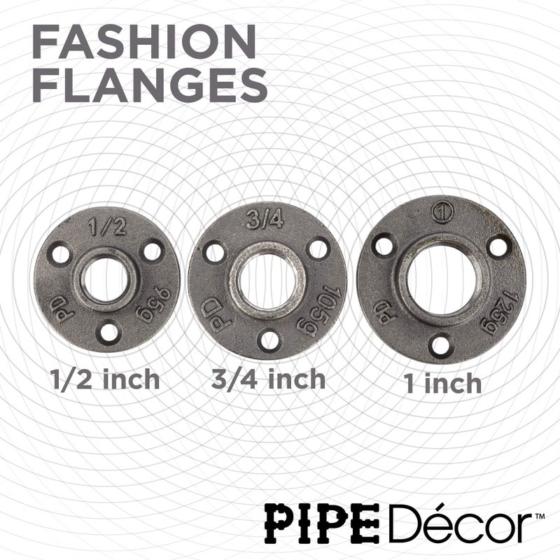 PIPE DECOR 1" Mini Floor Flange Fitting, 10-Pack, Malleable Iron, Fits One Inch Diameter Black Steel Plumbing Pipes and Nipples, Build Vintage DIY Pipe Industrial Furniture and Shelving - Image 5